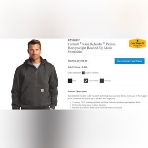 CT100617
Carhartt ® Rain Defender Paxton Heavyweight Hooded Zip Mock Sweatshirt